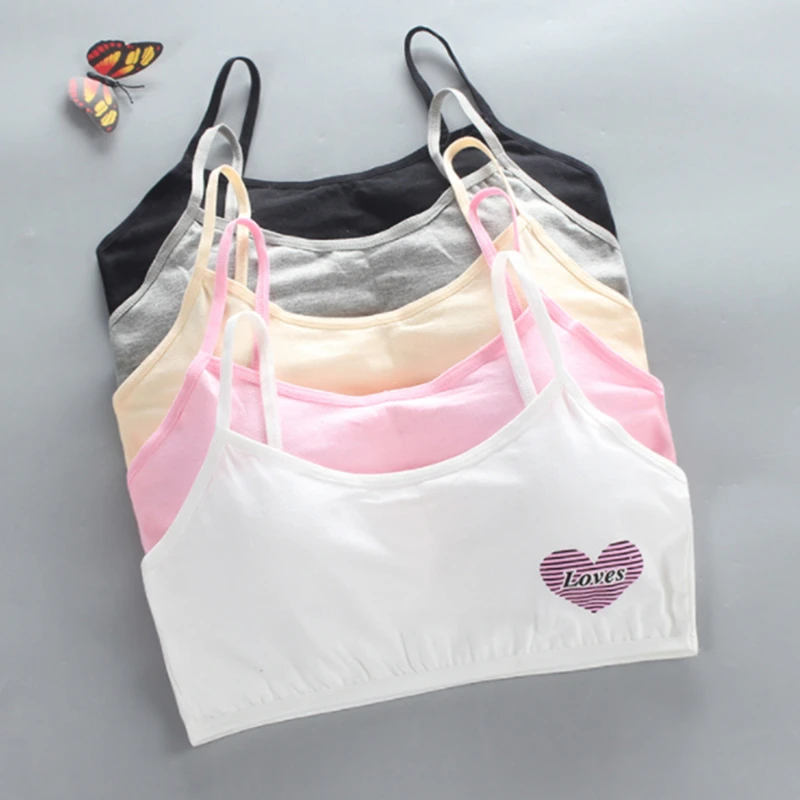 

Girl Tube Top Strap Vest Underwear Wrapped Chest 40 Cotton Summer Single Layer Thin Belt Junior High School Development Bra