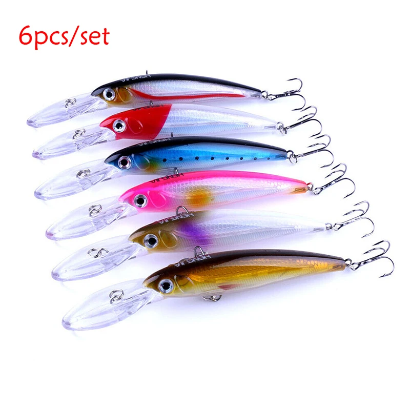 6 шт., 17 см, 30 г, крупный кренкбейт, жесткая приманка, очень длинная плавающая приманка, снасти для морской рыбалки, подходит для соленой воды, ...