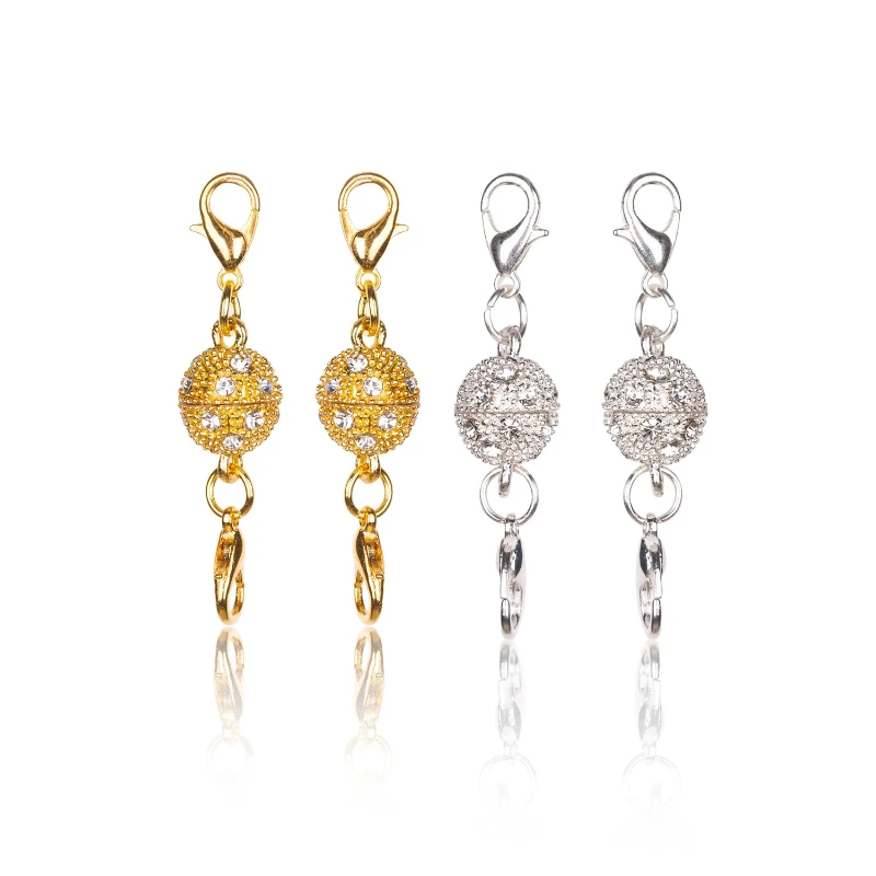 

DIY Strong Magnetic Clasp Lobster Clasp With Diamond Metal Stamping Necklace Chains for Jewerly Bracelet Making Supplies Jewelry