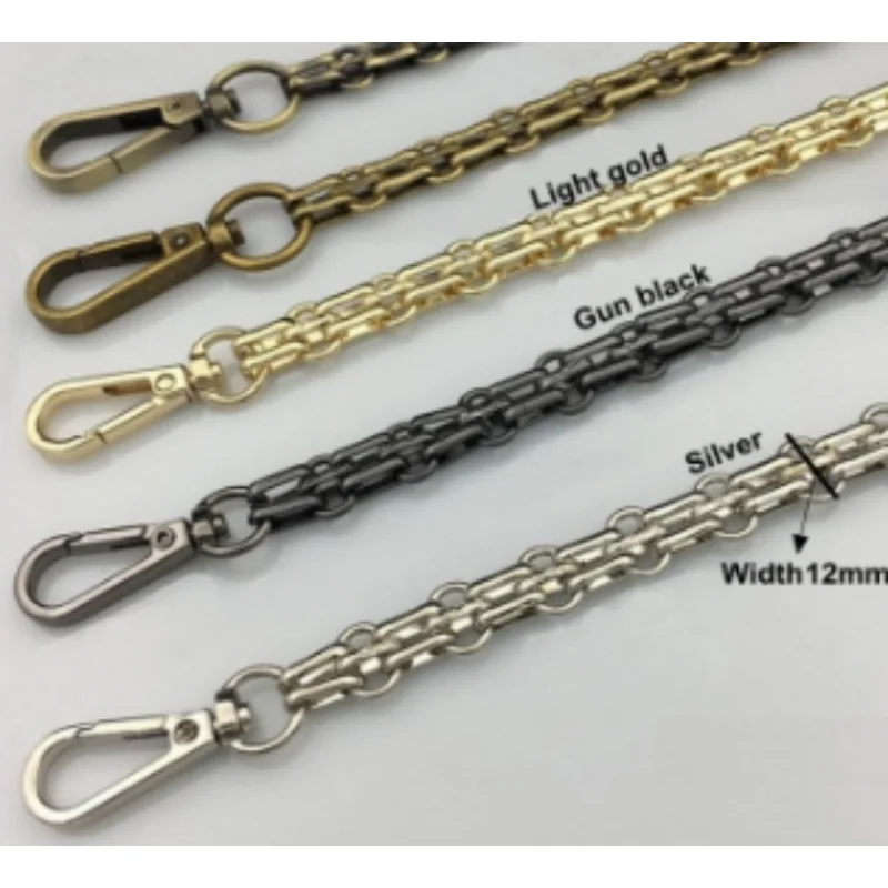 120cm Bag Chain - DIY Gold Gun Black 12mm Metal Replacement Chain Shoulder Bag Strap for Handbag Purse Handle