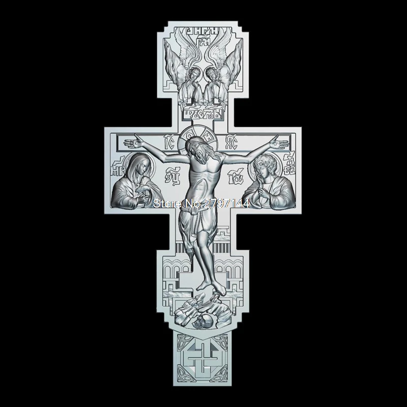 

High quality New 3D model for cnc Crucifixion of Jesus Christ 3D carved figure sculpture machine in STL file Religion 