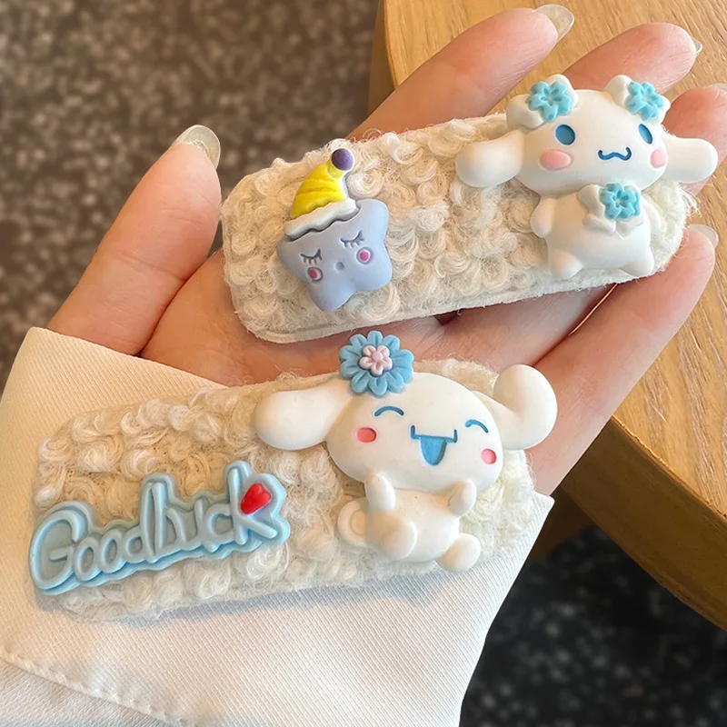 

Новинка Kawaii Милая Sanrio Cinnamoroll Шпилька зажим Bb боковая фотография свежий сладкий Ins Девочка Рождественский подарок для детей