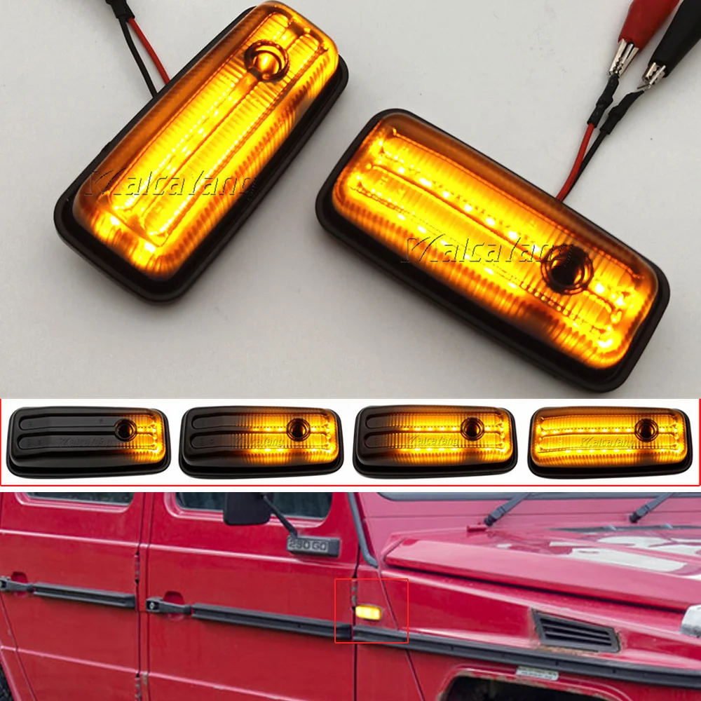 

2X 12V Dynamic LED Side Marker Turn signal Indicator Repeater light lamp fit for BENZ W461 W463 G-Class G500 G550 G55 G63 G65