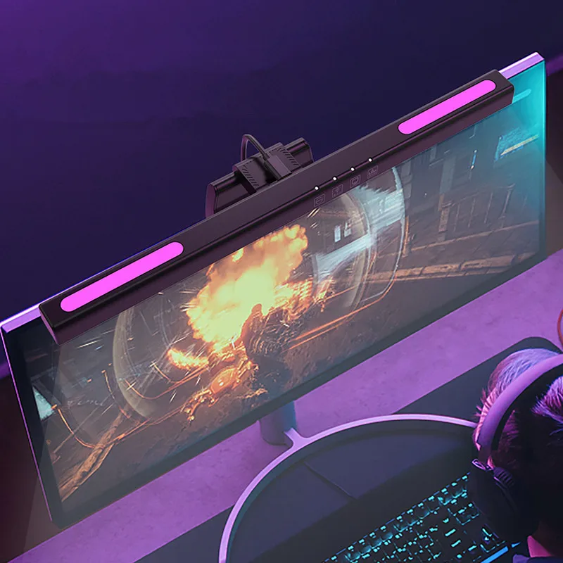 

Светодиодная настольная лампа для защиты глаз, компьютерный экран, Подвесная лампа для обучения чтения, плавное затемнение экрана, панель, лампа