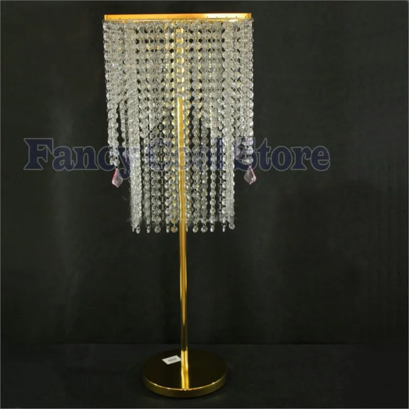 

80cm Tall Gold Wedding Centerpiece Crystal Flower Stand Wedding Decor 10 pcs/lot