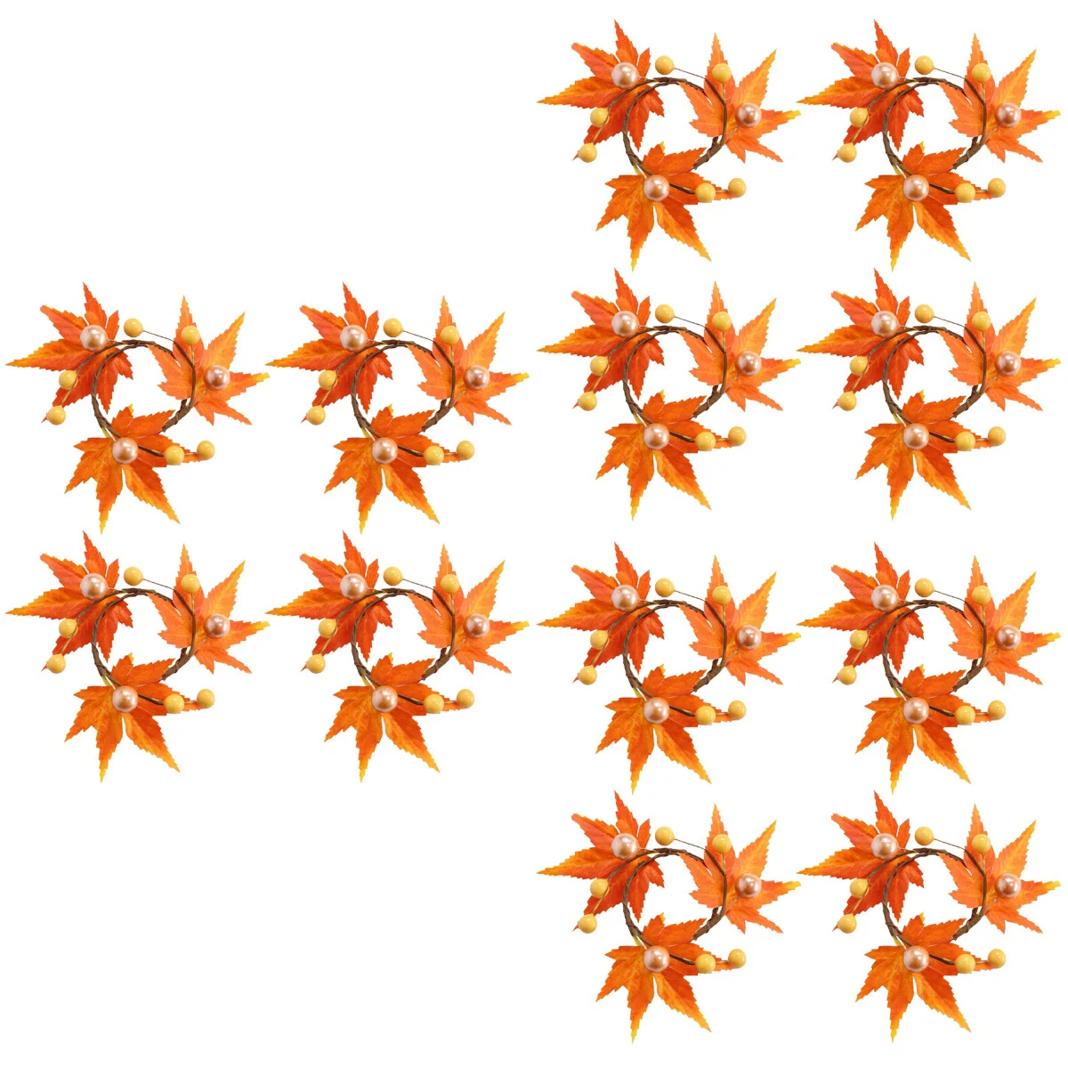 

Rings Napkin Leaf Ring Set Serviette Towel Holder 4Farmhouse Rustic Fall Tissue Shaped Thanksgiving Hand Silk