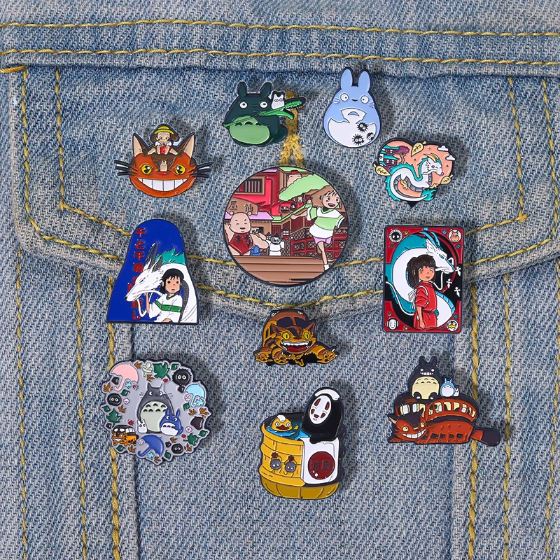 

Creative Cartoon Japanese Animation Enamel Pin Dragon Faceless Brooch Classic Fashion Lapel Badge Jewelry Gift for Kids Friends