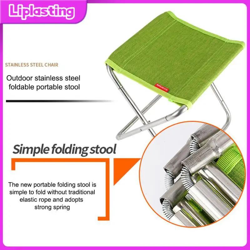 

Outdoor Stainless Steel Spring Folding Chair Fishing Chair Camping Barbecue Folding Stool Sketching Chair Bench