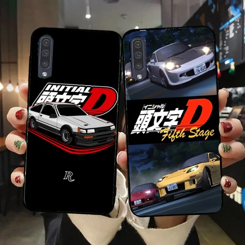 Initial D AE 86 Phone Case For Samsung A91 A81 A73 A72 A71 A30S A20 A12 A13 A52 A53 4G 5G Soft Black Phone Cover