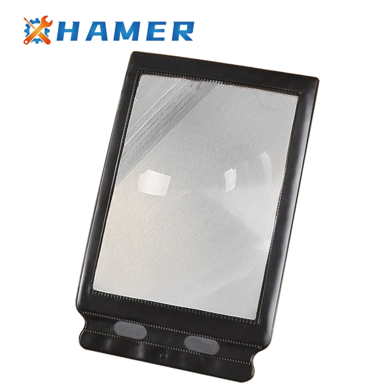 

A4 Hand-held Portable 3X Loupe Magnification Fresnel Lens Black Border Soft Skin Magnifier Tool For Phone