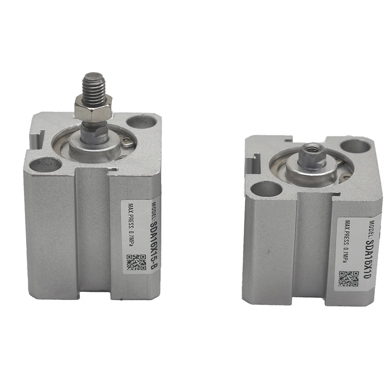 

Compact Air Pneumatic Cylinders SDA12 16 20 25 32 40 50 63 80 100mm Bore Double Acting 5 10 20 30 40 50mm Stroke