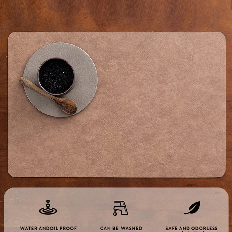 

Nordic Style Tablemat Waterproof Oil Proof Household Tablepan Mat Anti Scalding Bowl Mat Vegetable Mat Leather Placemats Large