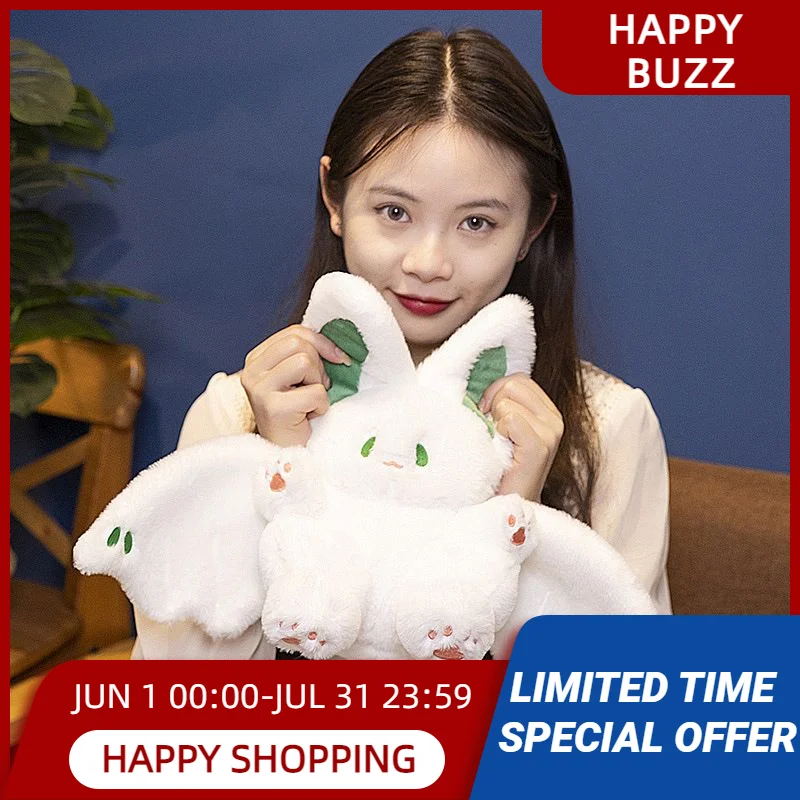 

Kawaii White Bat-Rabbit Stuffed Anime Models Cartoon Dolls Baby Plush Toys Perfect Gifts For Kids Birthday