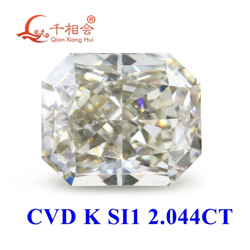 CVD алмаз I K белого цвета 1ct-2ct VS SI1 ясность сияющей формы Огранка GEMID