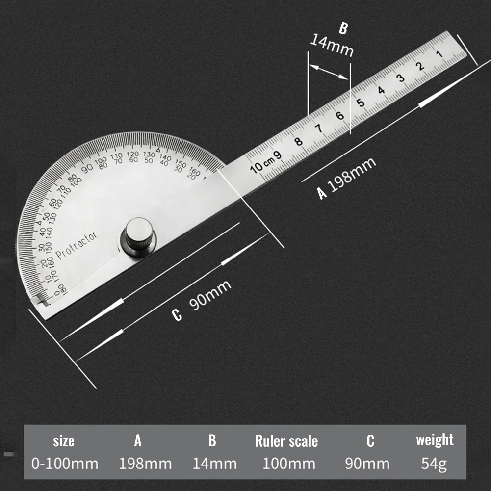 

0-180 Degree Stainless Steel Protractor Arm Measure Ruler Angle Finder Gauge Measuring Angles Tools For Craftsmen Angle Template