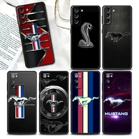 phone case for samsung galaxy s22 s7 s8 s9 s10e s21 s20 fe plus ultra 5g soft silicone case cover luxury car coupe mustang logo