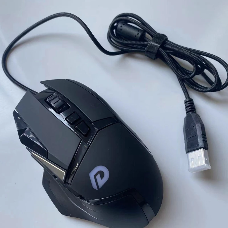 Изысканная игровая мышь компьютерная с цветным освещением USB-приемник 6 уровней