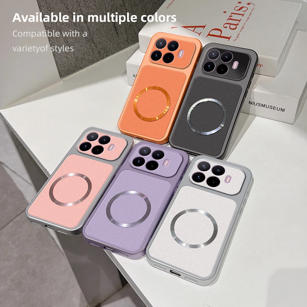 Фото Чехол для Xiaomi 17T Pro, роскошный кожаный матовый магнитный чехол из мягкого ТПУ для Xiaomi 17T Pro №1