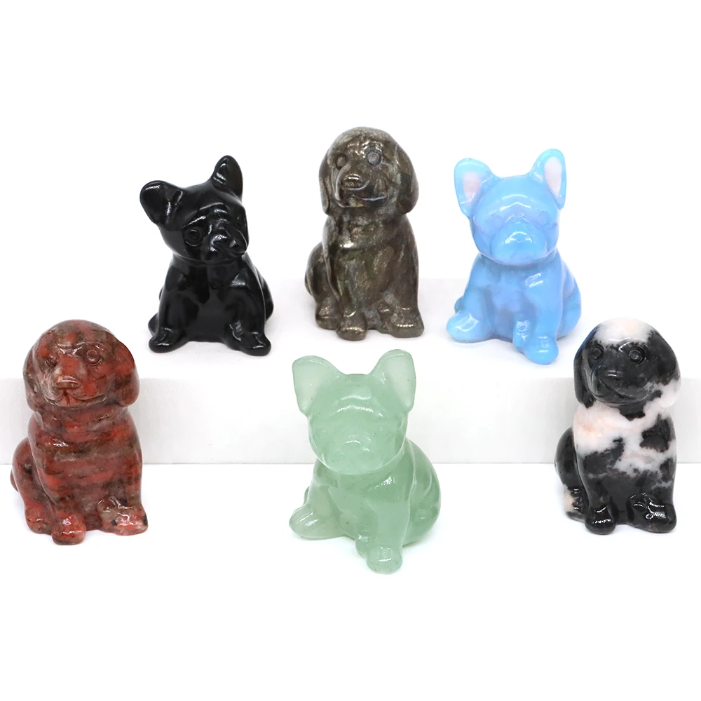 Мини-статуэтка бульдога из камня