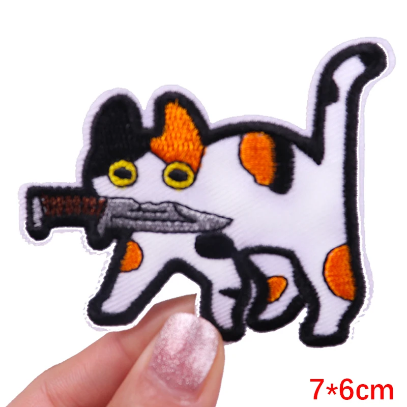 Патчи с вышивкой корги кошки гриба Мультяшные радужные ТВ-патчи для одежды