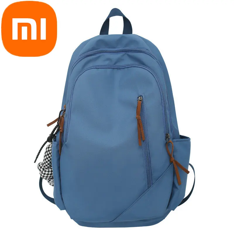 

Рюкзак Xiaomi для женщин, рюкзак для учеников младшей и старшей школы, вместительный модный однотонный рюкзак для мужчин