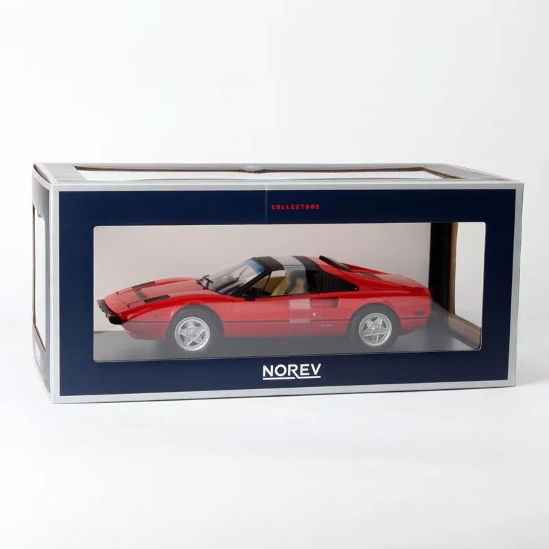 Фото Модель автомобиля Norev 1/18 308 GTS 1982, спортивный автомобиль, красный/серебристый, металлическая литая модель, игрушка, подарок для хобби, украшение для коллекции №4