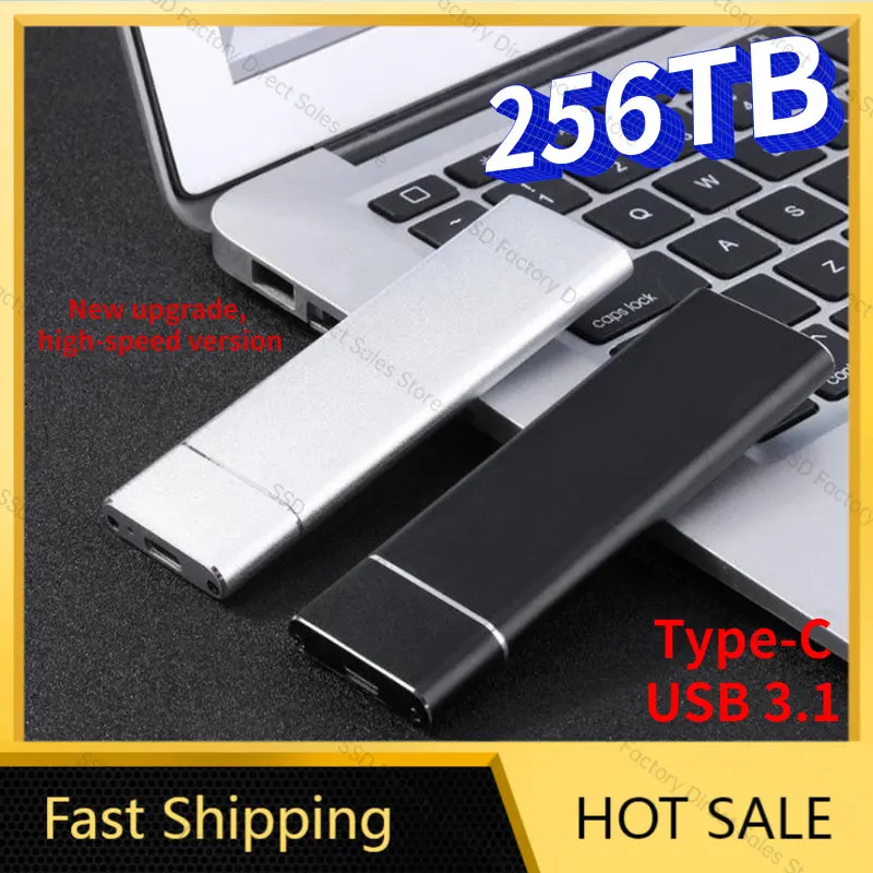 

High-speed External Hard Drive HD 256TB Portable SSD 2TB Type-C Storage Device USB3.1 Hard Disk for Laptop/Desktop/PC/Cellphone