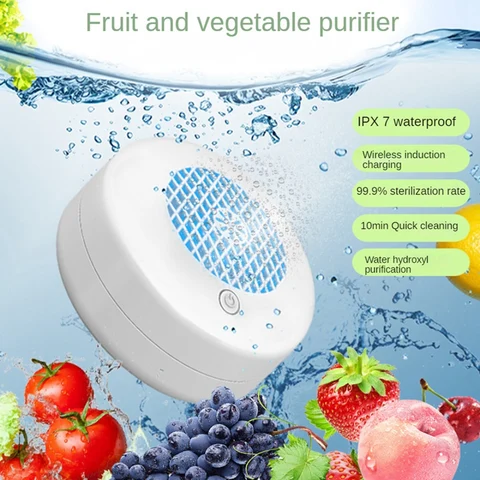 Аппарат для мытья фруктов и овощей Белый ABS + электронные компоненты USB беспроводной очиститель пищи для фруктов, риса, бобов, мяса
