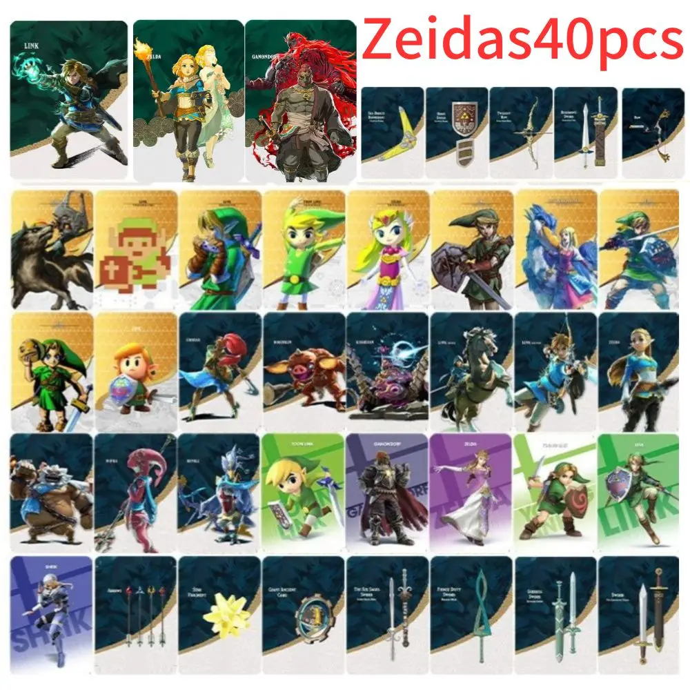 

40pcs Zelda GONONDORF Amiibo :Tears of the King Zelda Ghost God Sword Equipment Crossover Card Switch NFC Game Chip