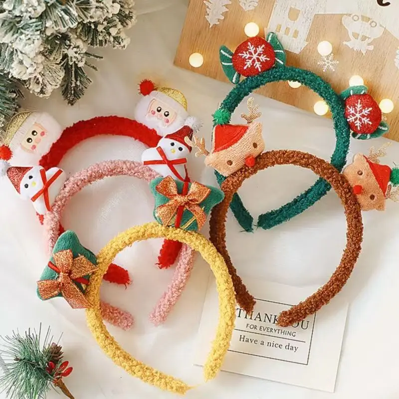 

Christmas Headband Reindeer Antlers Horn Flower Hair Band Clasp for Kids Adult New Year Party Halloween Styling Accessories