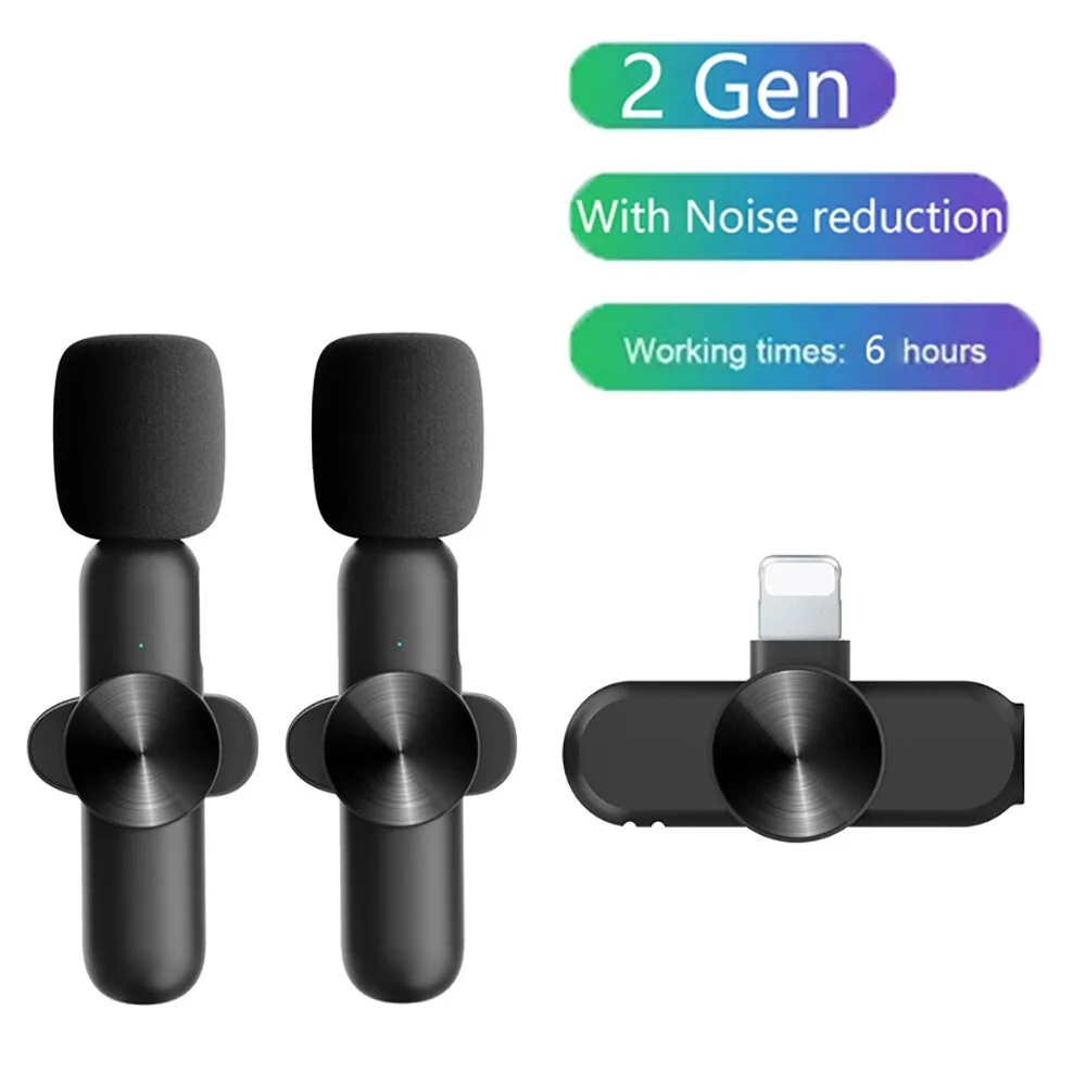 

FOR Portable Wireless Lavalier Microphone Audio Video Recording Mini Mic for iPhone Android Live Broadcast Gaming Phone Mic