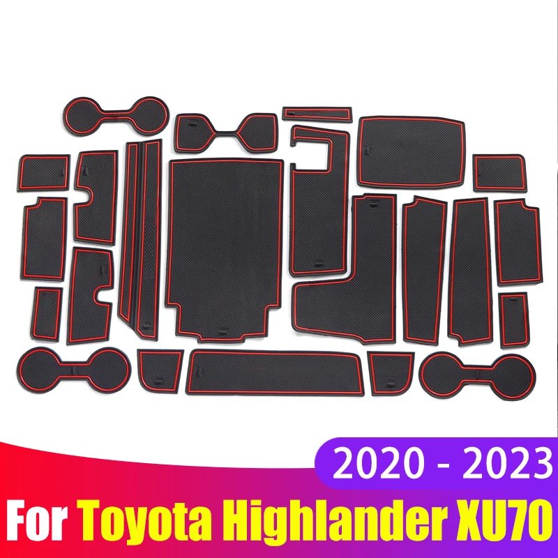

Car Anti-Slip Gate Slot Mat For Toyota Highlander XU70 2020 2021 2022 2023 Door Groove Pad Cup Holder Non-slip Mats Accessories