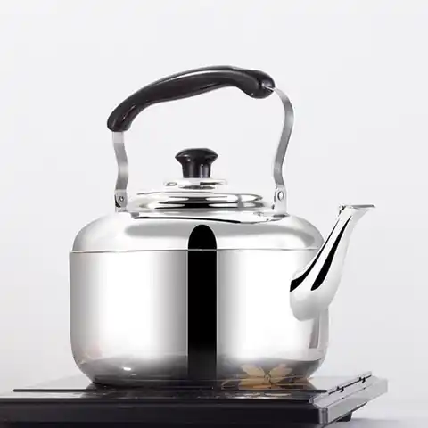 Чайник, кухонная ГОРЕЛКА со свистком, чайник из нержавеющей стали для горячего кипячения, газовые кофейные индукционные горшки для кемпинг...