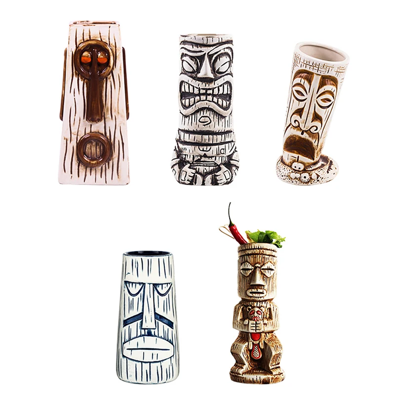 

Креативная керамическая кружка Tiki в стиле ретро, креативная фарфоровая кружка для пива, вина, бокал, Коктейльная чашка, домашний или барный ...