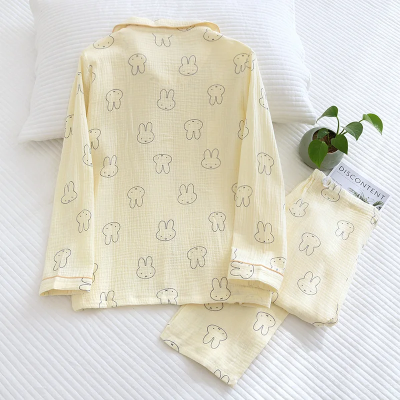Pajamas for Woman Spring and Autumn Confinement Clothes with Turn-down Collar Summer Thin Cardigan Maternity Home Soft Sleepwear