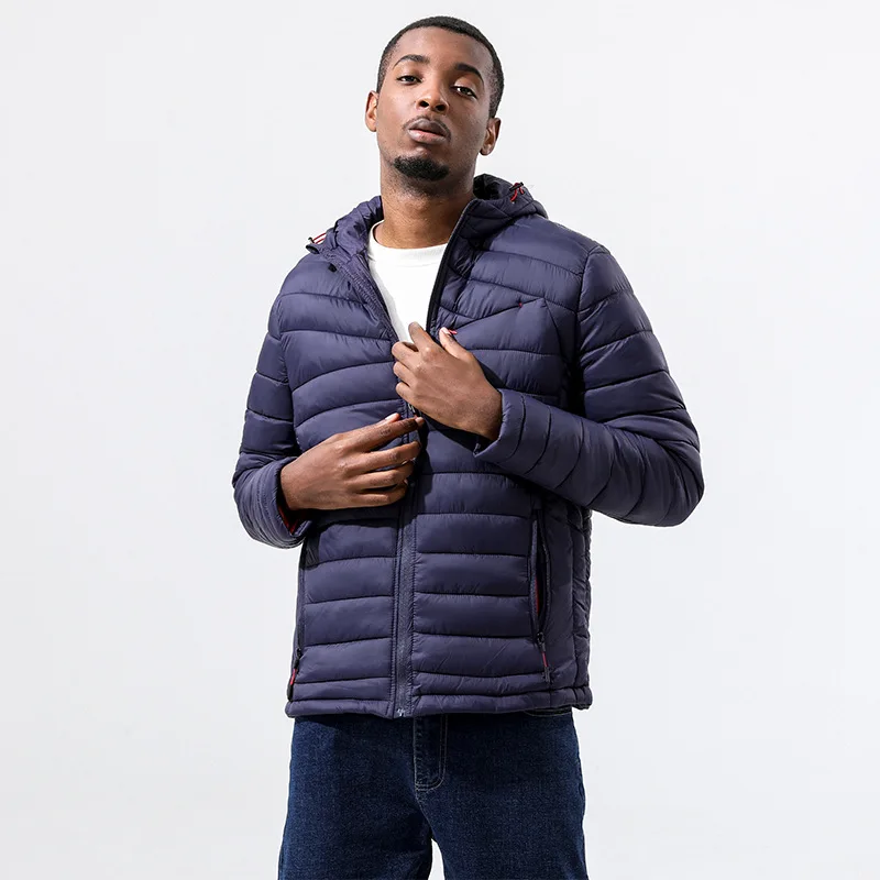 Winter Thin and Light Removable Cap Hot Selling Spareribs Coat Men's Cotton Coat