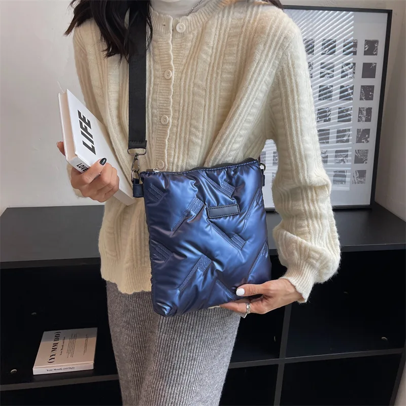 2023 Space Cotton Wide Shoulder Strap Messenger Bag Personalized Design Fashion Solid Color Women's Bag Women Purse And Handbags