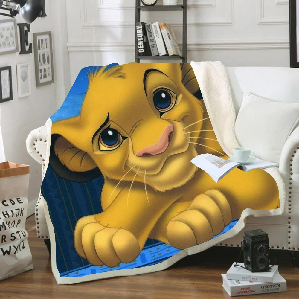 

Disney Blue Simba Lion King Printed Plush Blanket Swaddle Baby Children Boys Kids Gift Throw Sofa Bed Cover Bedding