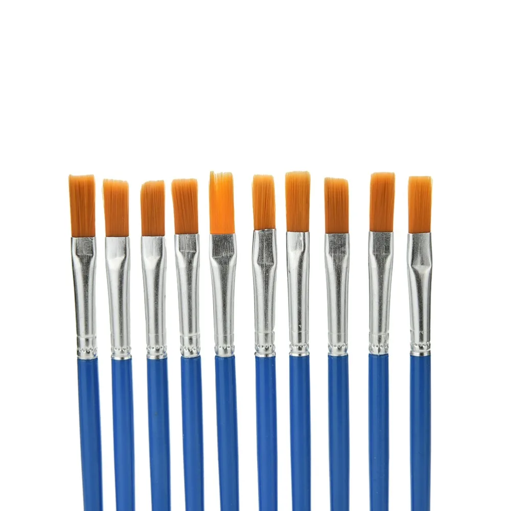 

10 Pcs/lot Kids Drawing Toys Plastic Handle Paint Brush Set Watercolor Gouache Drawing Painting Art Supplies For Kids