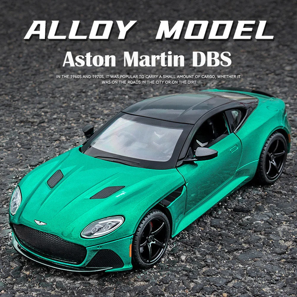 

1/24 Aston Martin DBS Alloy Diecast Toy Sports Car Model With 4 Doors Opend Sound Light Same Game Vehicle Model For Collection