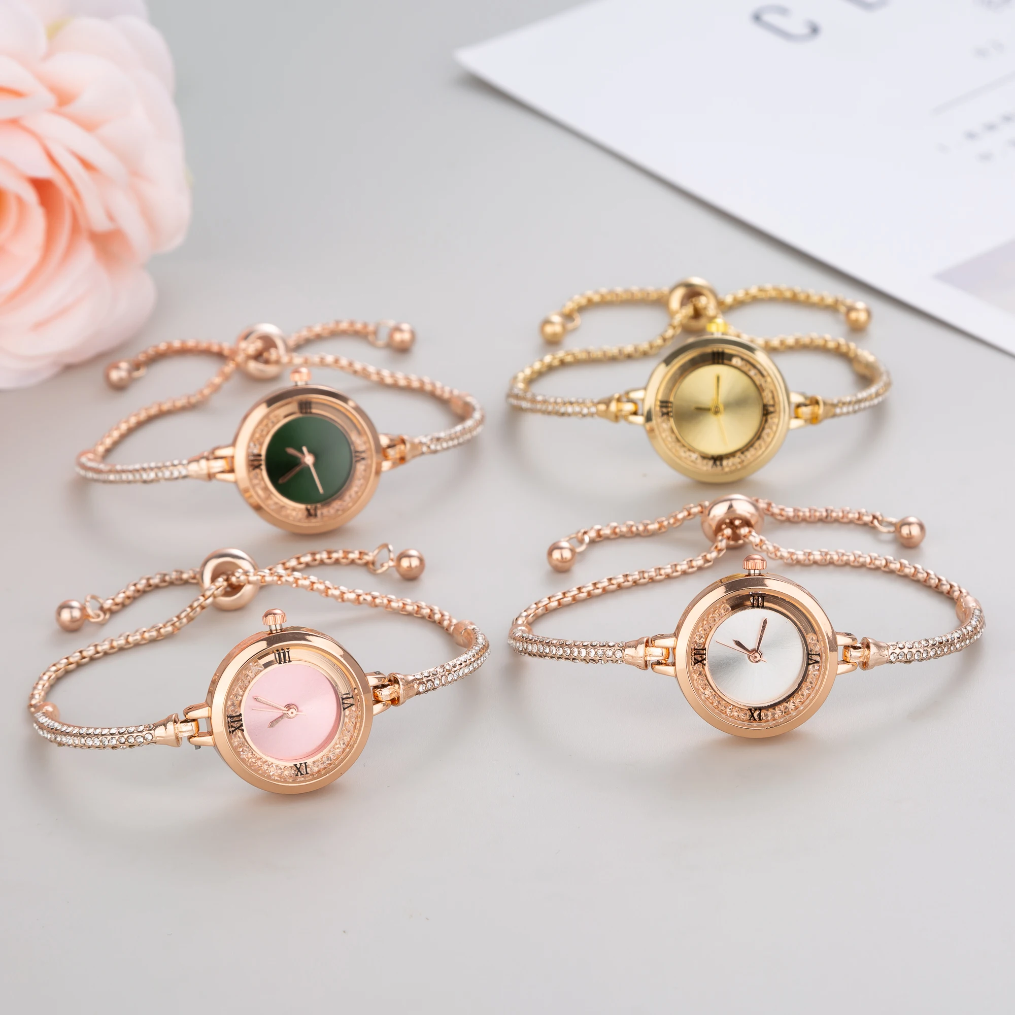 2023 New Luxury Brands Women Stainless Steel Bracelet Watch Girls Clock Wristwatches Fashion Casual Quartz Watchts for Womens