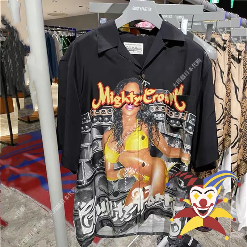 

MIGHTY CROWN WACKO MARIA Shirt Men Women Tokyo Hawaiian Shirts WACKO MARIA T-shirt