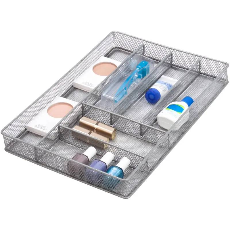 

И портативный органайзер для хранения столовых приборов, большой и портативный серебристый поднос для столовых приборов, сетчатый органайзер для хранения, для домашней кухни