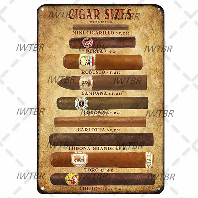 

Cigar Vintage Metal Tin Logo Vintage Fun Poster Bar Living Room Coffee House Club Home Wall Art Decoration