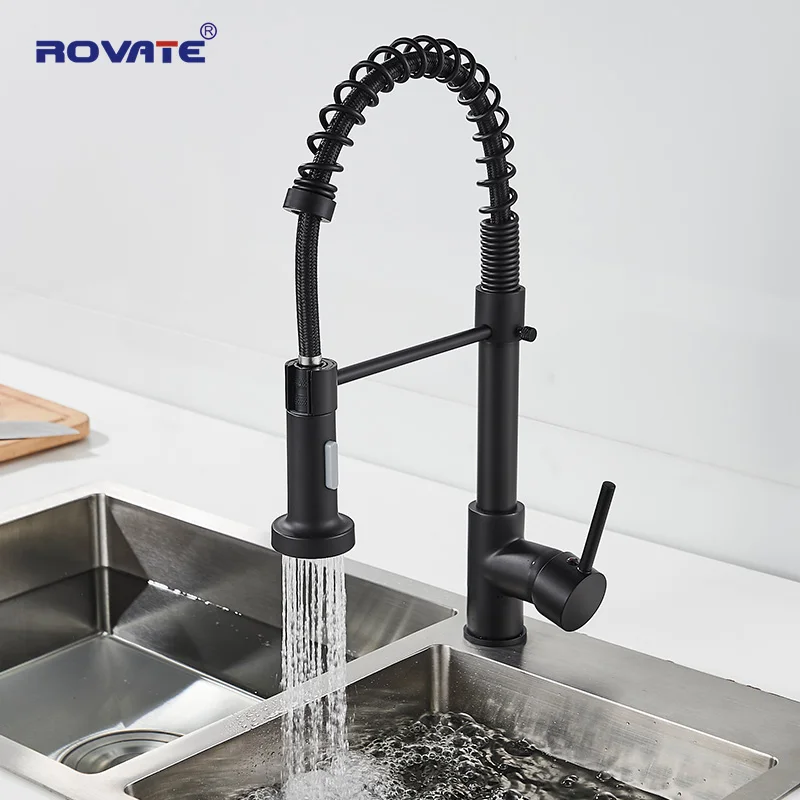 ROVATE кухонный кран с вытяжным распылителем однорычажный смеситель для раковины