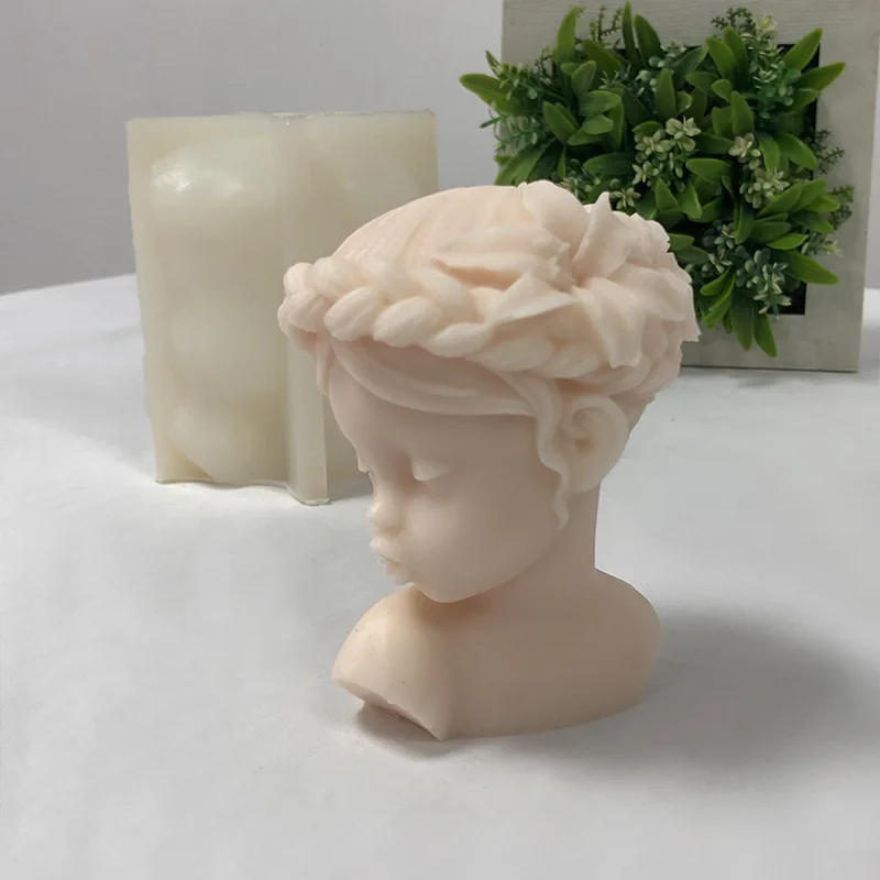 

A0040 Lily Girl Aromatherapy Plaster Mold Human Body Candle Silicone Mold Braid girl Figure Drop glue mold