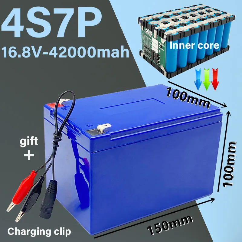 4S7P 14,8 V 16,8 V 42Ah 30A BMS перезаряжаемая литиевая батарея Применение: инвертор, солнечный пассажирский автомобиль, электрический катер и т. д.