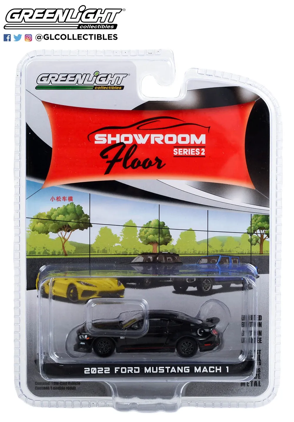 

1: 64 Showroom Flooring Series 2-2022 Ford Mustang Mach 1- Shaded Black Collection of car models
