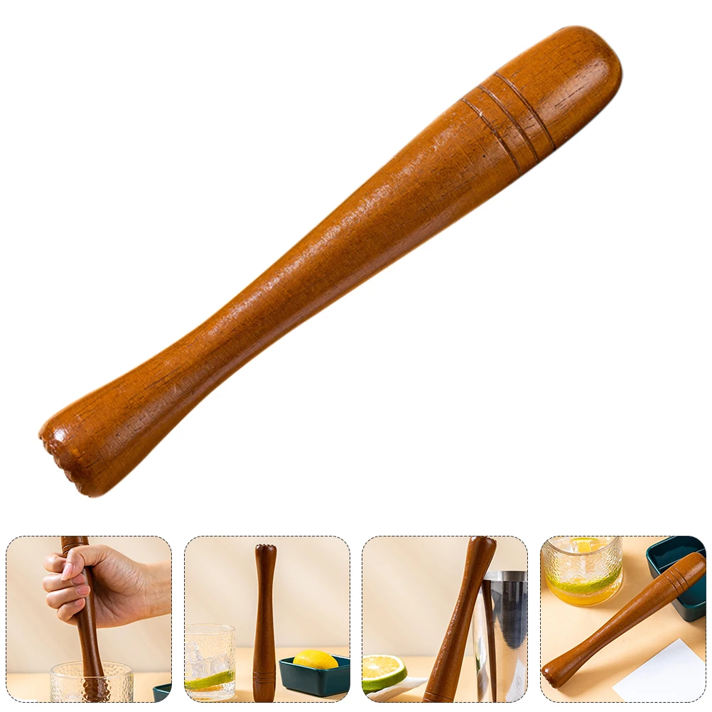 

Muddler Wooden Ice Wood Crusher Mallet Mojito Tool Kitchen Cocktail Fruit Masher Sticks Hammer Bar Hard Rest Stainless Steel