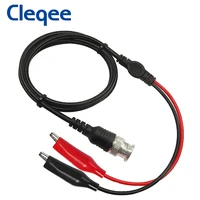 cleqee p1011 bnc plug to dual alligator clips test lead q9 male plug oscilloscope test probe cable 110cm